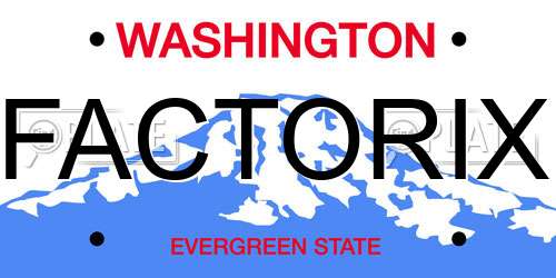 FACTORIX Washington License Plate