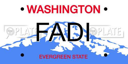 FADI Washington License Plate