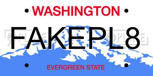 FAKEPL8 Washington License Plate