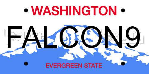 FALCON9 Washington License Plate