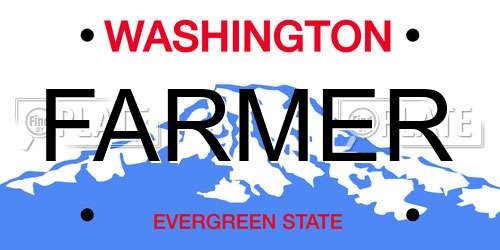 FARMER Washington License Plate