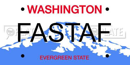 FASTAF Washington License Plate
