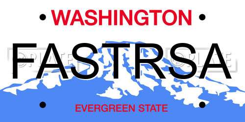 FASTRSA Washington License Plate