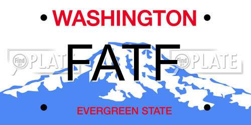 FATF Washington License Plate