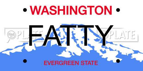 FATTY Washington License Plate