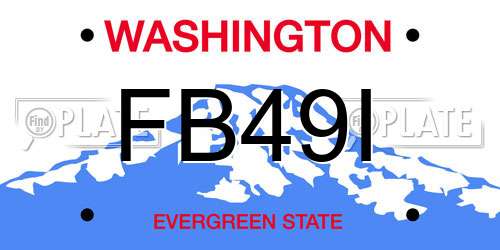FB49I Washington License Plate