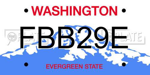 FBB29E Washington License Plate