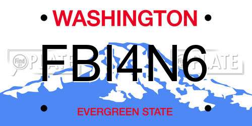 FBI4N6 Washington License Plate