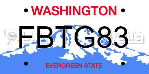 FBTG83 Washington License Plate