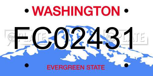 FC02431 Washington License Plate
