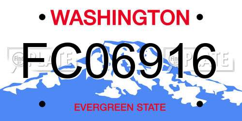 FC06916 Washington License Plate