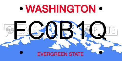 FC0B1Q Washington License Plate