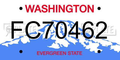 FC70462 Washington License Plate