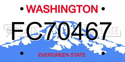 FC70467 Washington License Plate