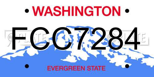 FCC7284 Washington License Plate