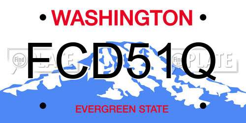 FCD51Q Washington License Plate