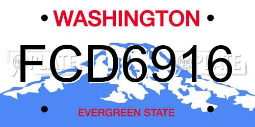 FCD6916 Washington License Plate
