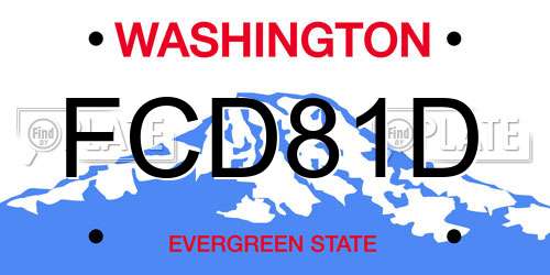 FCD81D Washington License Plate