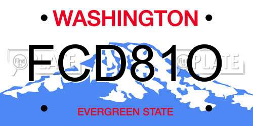 FCD81O Washington License Plate