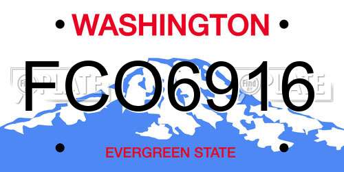 FCO6916 Washington License Plate