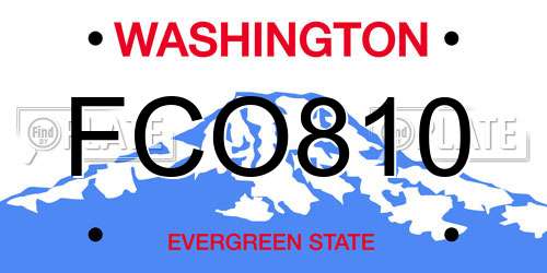 FCO810 Washington License Plate