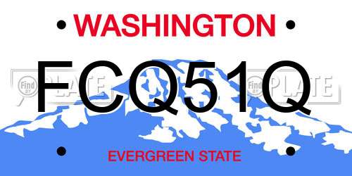 FCQ51Q Washington License Plate
