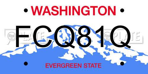 FCQ81Q Washington License Plate
