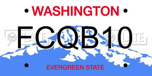 FCQB10 Washington License Plate