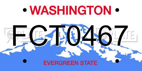 FCT0467 Washington License Plate