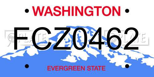 FCZ0462 Washington License Plate