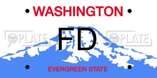 FD Washington License Plate