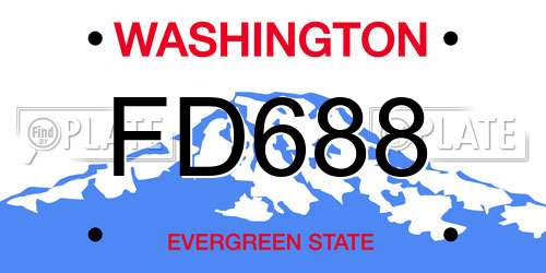 FD688 Washington License Plate