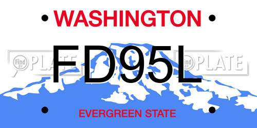 FD95L Washington License Plate
