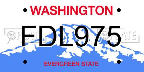 FDL975 Washington License Plate