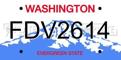 FDV2614 Washington License Plate