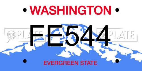 FE544 Washington License Plate