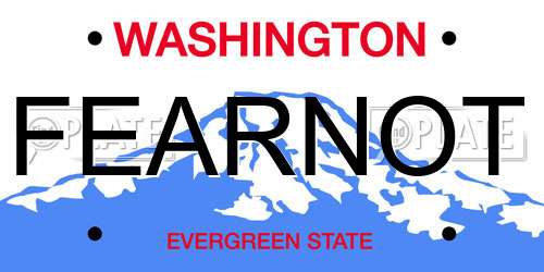 FEARNOT Washington License Plate