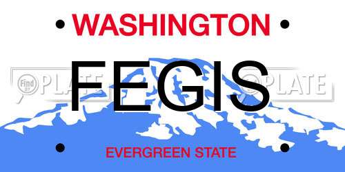 FEGIS Washington License Plate