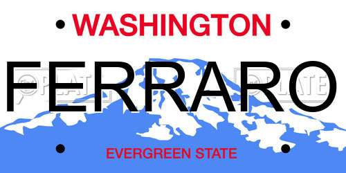 FERRARO Washington License Plate