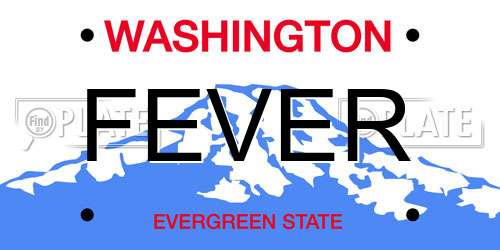 FEVER Washington License Plate
