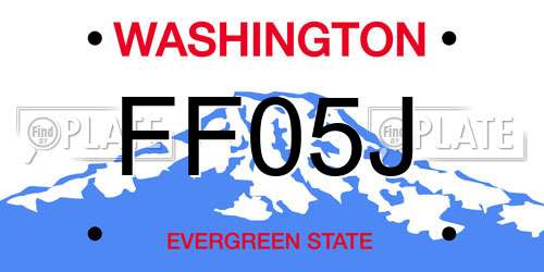 FF05J Washington License Plate