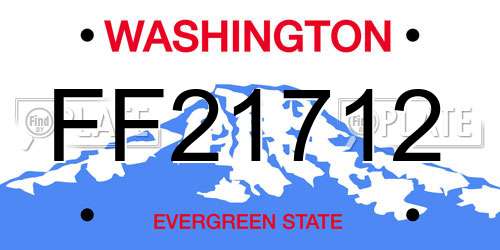 FF21712 Washington License Plate