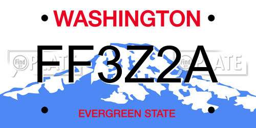 FF3Z2A Washington License Plate
