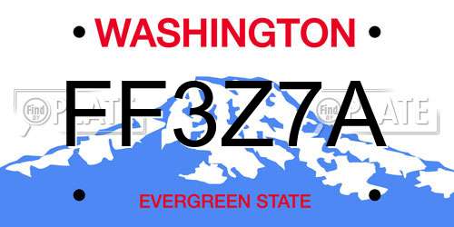 FF3Z7A Washington License Plate
