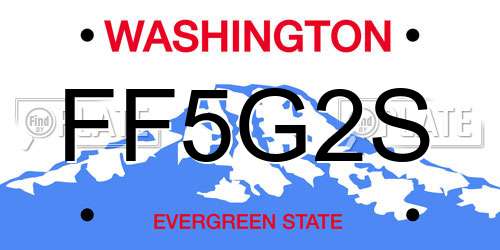 FF5G2S Washington License Plate