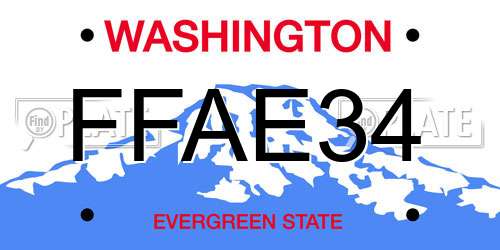 FFAE34 Washington License Plate