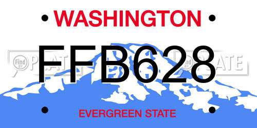 FFB628 Washington License Plate