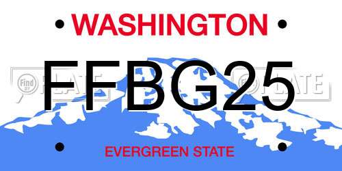 FFBG25 Washington License Plate