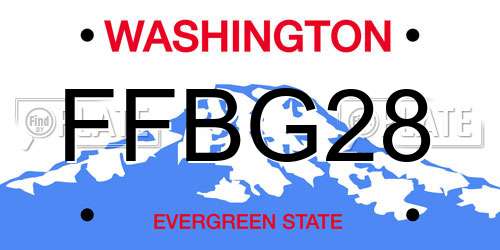 FFBG28 Washington License Plate