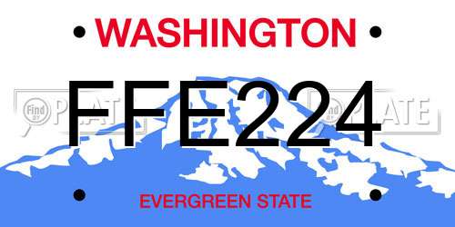 FFE224 Washington License Plate